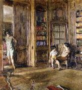 Edouard Vuillard In the Library oil on canvas